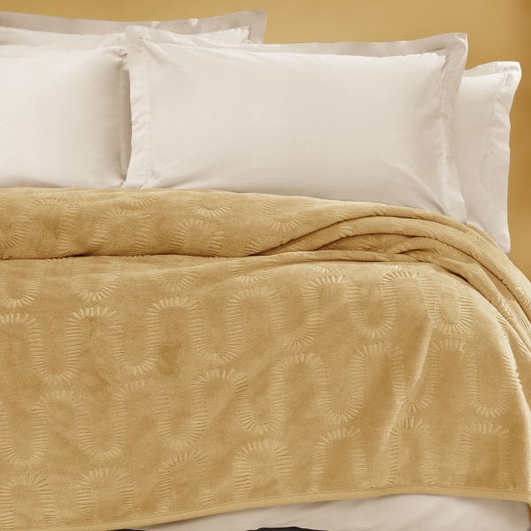 Tricia Emboss Double Blanket 200 x 220 cm - Mustard