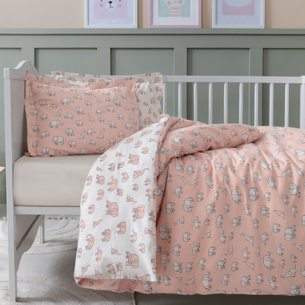 3 Pieces Povey Baby Duvet Cover Set 100 x 150 cm - Salmon