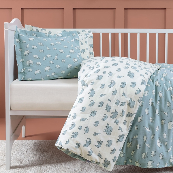 3 Pieces Povey Baby Duvet Cover Set 100 x 150 cm - Blue