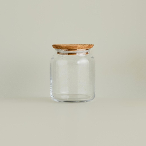 Joye Wooden Lid Jar 290 ml - Transparent