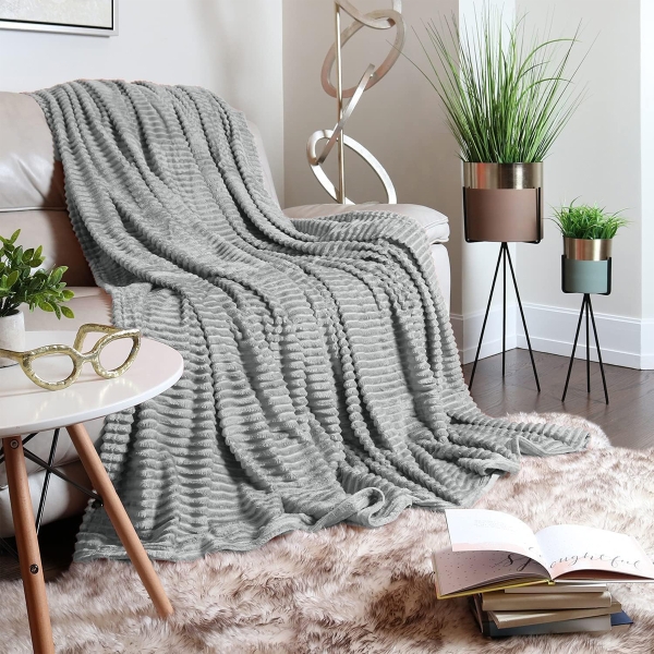 Soft Comfortable Double Throw Blanket 200 x 230 cm - Grey