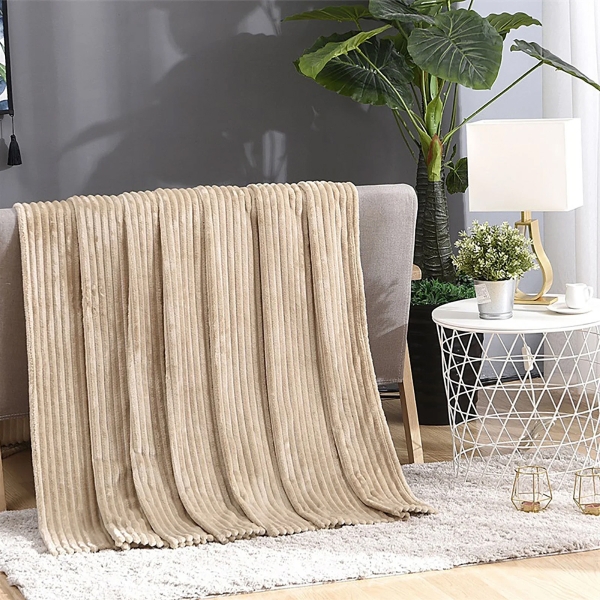 Soft Comfortable Double Throw Blanket 200 x 230 cm - Beige