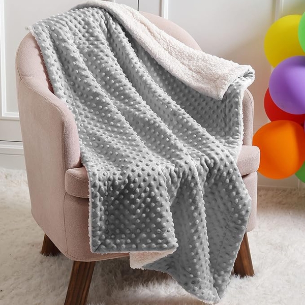 Double Sided Baby Blanket 95 x 75 cm - Grey