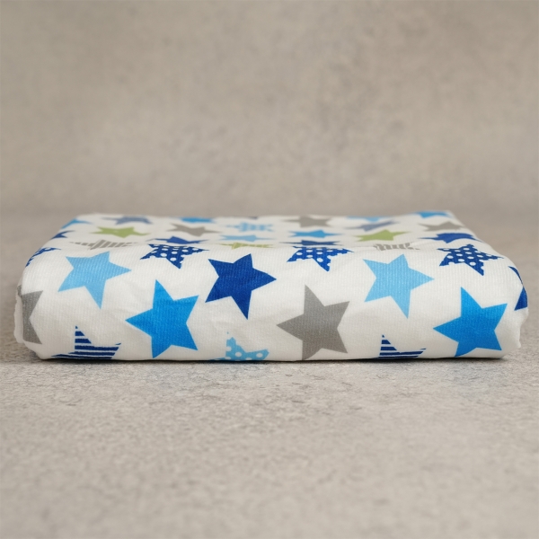 Stars Prints Baby Blanket 100 x 75 cm - Blue / White / Green / Navy Blue 