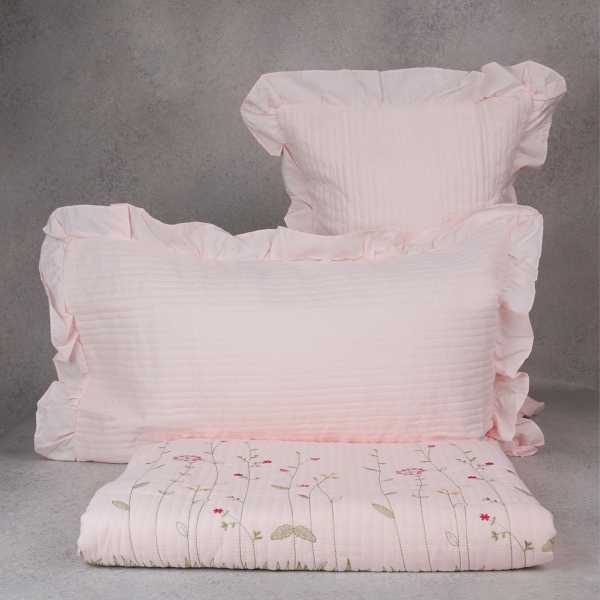 3 Pieces Classic Double Bedspread Set 200 x 230 cm - Pink