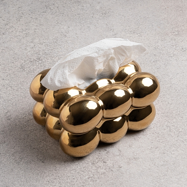 Luxury Ceramic Tissue Box  20 x 17 x 11 cm - Gold