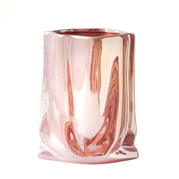 Luxury Ceramic Flower Vase  13 x 9 x 17 cm - Pink