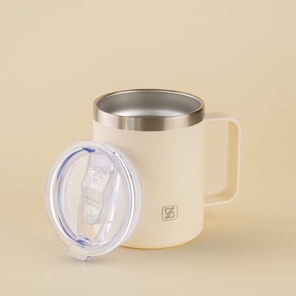 SipSmart Stainless Steel Mug With Lid And Straw 350 ml - Beige