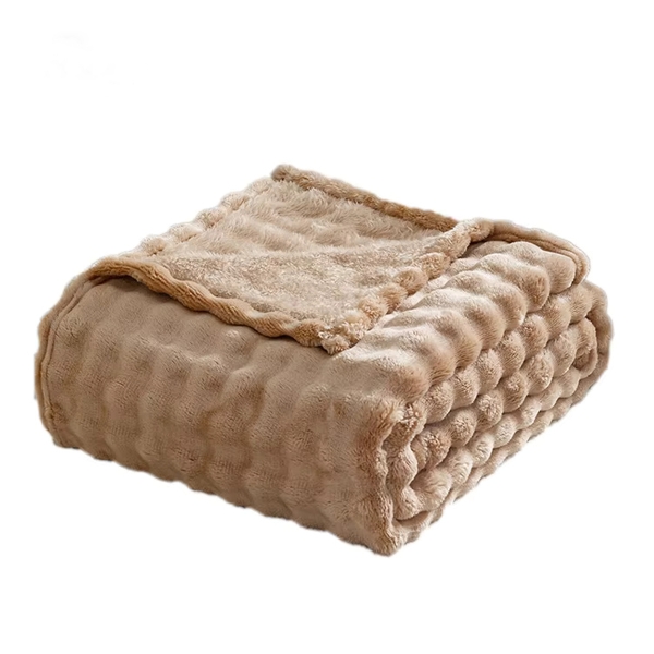 Double Sided Single Blanket 150 x 200 cm - Light Brown