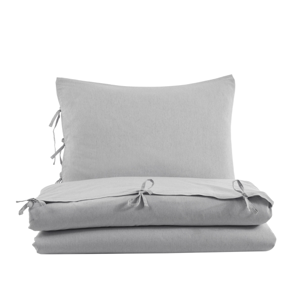 3 Pieces Karina Cotton Baby Duvet Cover Set 100 x 150 cm - Light Grey