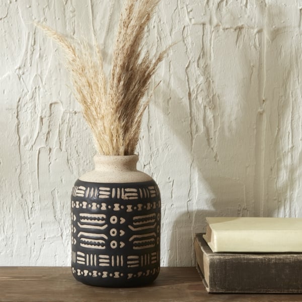 Rustic Vase 11.2 x 11.2 x 16 cm - Black