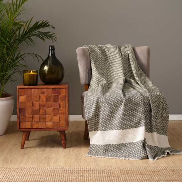 Wilma Throw Blanket 130 x 170 cm - Khaki