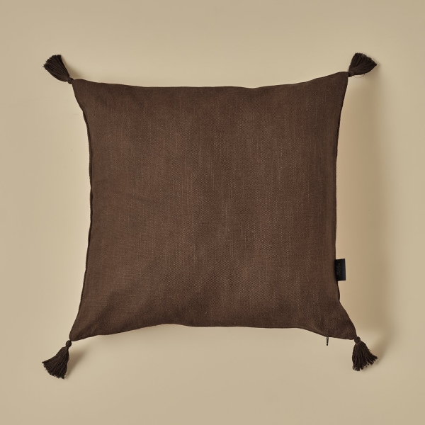 Toffee Tasseled Cover Cushion 45 x 45 cm - Brown