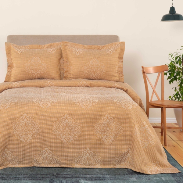 3 Pieces Amelia Double Bedspread Set 230 x 240 cm - Mustard