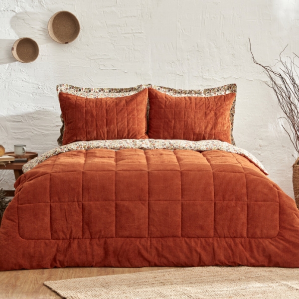 3 Pieces Celina Single Comfort Set 160 x 220 cm - Terracotta