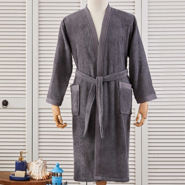 Nautica Pruva Cotton Bathrobe S / M - Anthracite