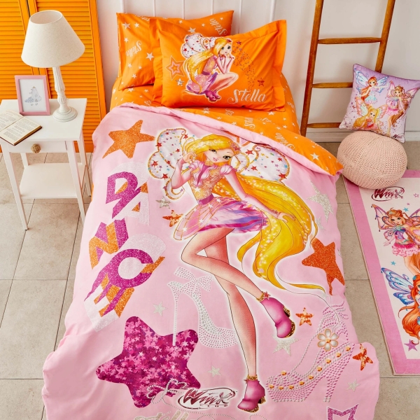 3 Pieces Stella Winx Single Duvet Cover Set 160 x 220 cm - Pink