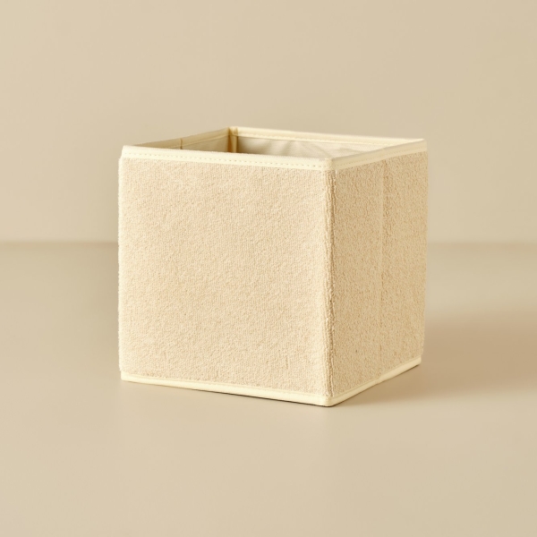 Karla Towel Fabric Box Without Lid 20 x 20 cm - Cream