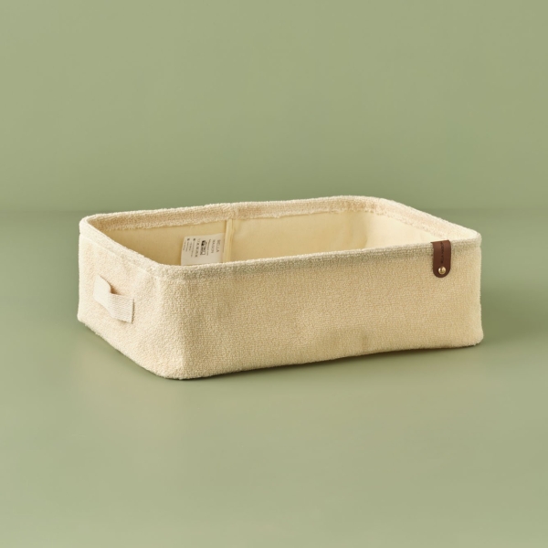Karla Rectangular Towel Basket 12.5 x 35 x 25 cm - Cream