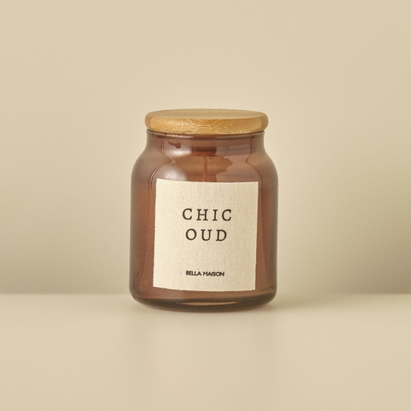 Chic Oud Scented Candle Amber 200 gr - Orange