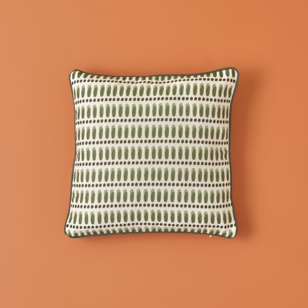 Spotted Polyester Throw Pillow 45 x 45 cm - White / Green