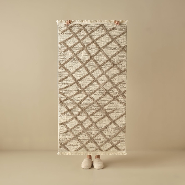 Soso Kilim Cotton Decoration Rug 80 x 150 cm - Beige 