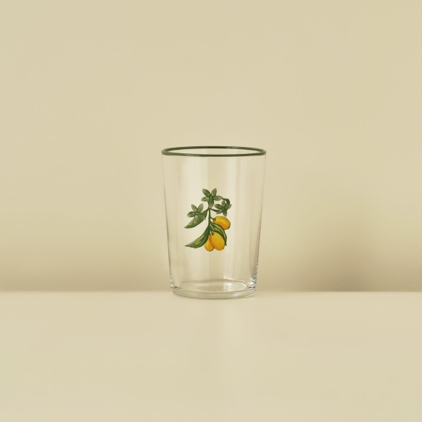 Sicilia Kumquat Glass Soft Drink 510 ml - Green / Yellow / Transparent