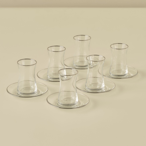 6 Pieces Premium Tea Glass Set 170 cc - Silver 