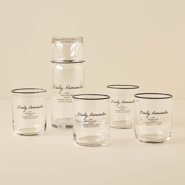 5 Pieces Daily Reminder Water Set - Black / Translate