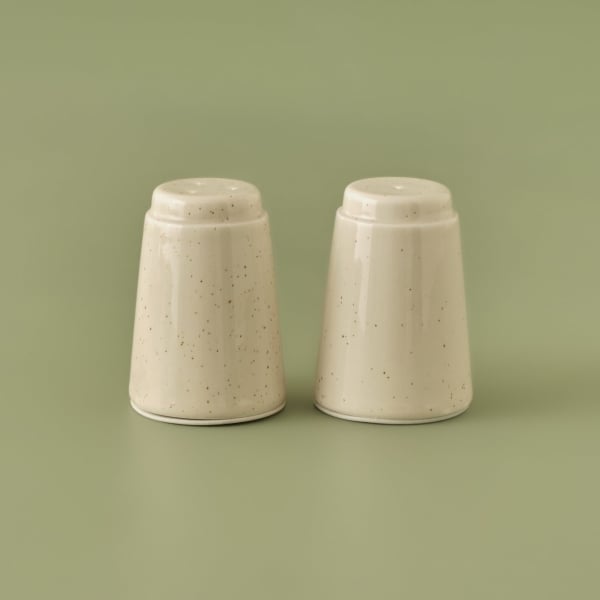 Sand Porcelain Salt and Pepper Shakers 17 cm - Cream 