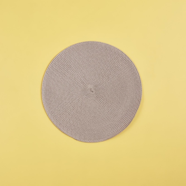 Circum Round Polyester Placemat 38 cm - Grey 