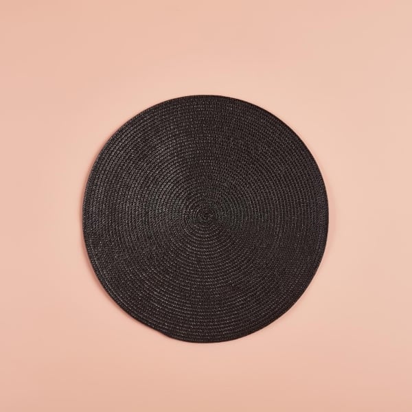 Circum Round Polyester Placemat 38 cm - Black 