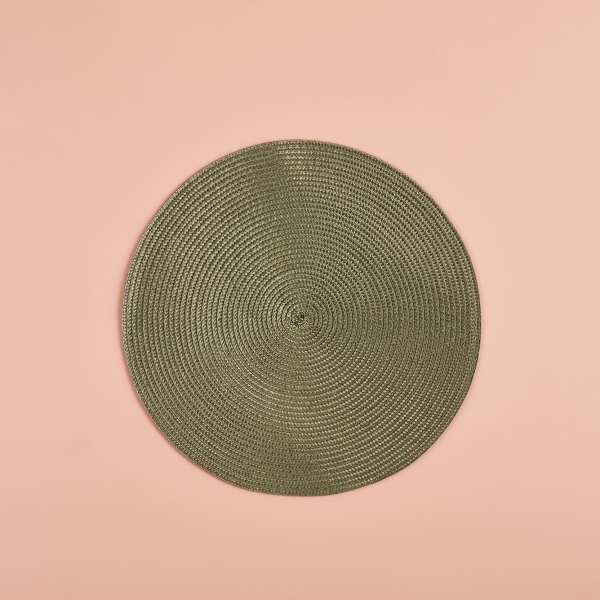 Circum Round Polyester Placemat 38 cm - Green 