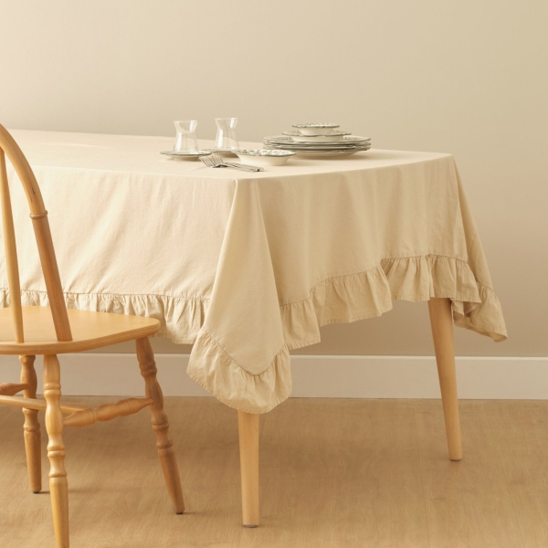 Rosita Cotton Tablecloth 160 x 250 cm - Beige 