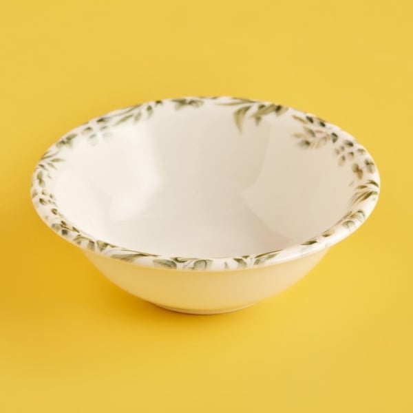 6 Pieces Eucalyptus Porcelain Soup Bowl 15 cm - Green / White