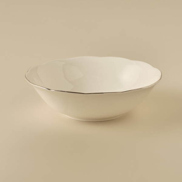 Clover Porcelain Salad Bowl 25 cm - Silver