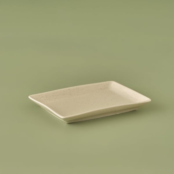Sand Porcelain Presentation Plate 13 x 18 cm - Cream