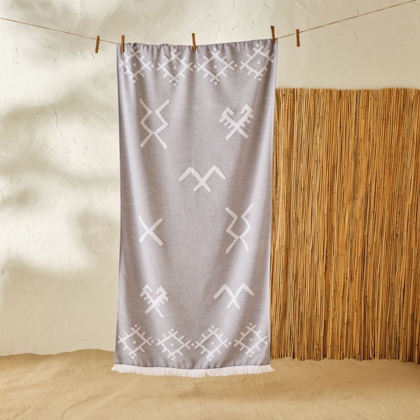 Sean Cotton Beach Towel 75 x 150 cm - Anthracite