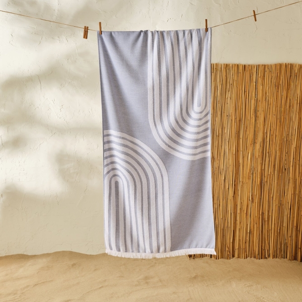 Hardy Cotton Beach Towel 75 x 150 cm - Navy Blue