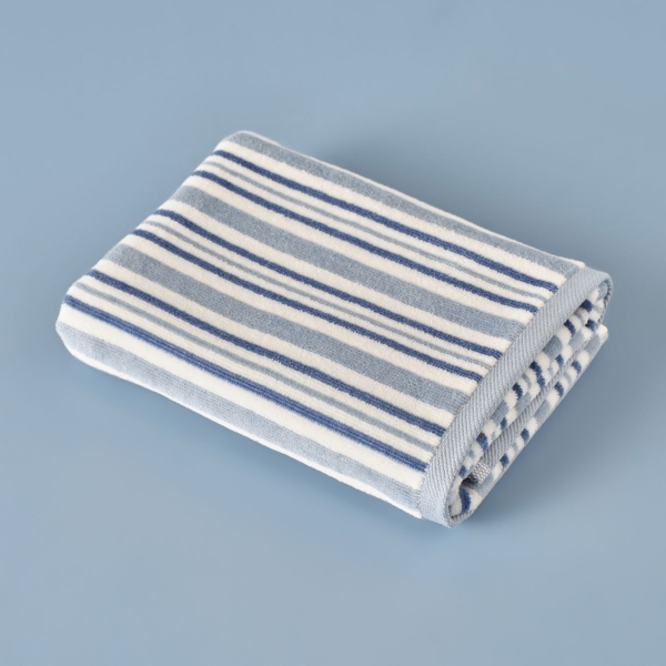 Marine Cotton Face Towel 50 x 70 cm - Blue / White