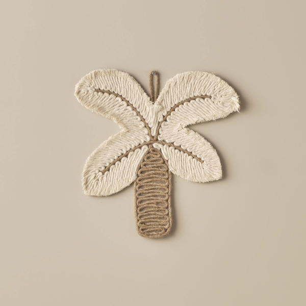 Lilac Decorative Palm Tree Wall Ornament 31 x 31 cm - Beige / Brown