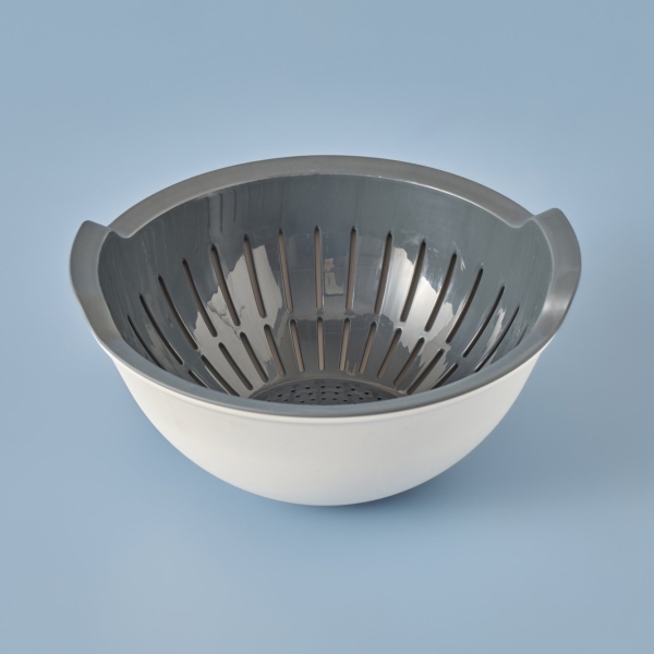 Handle Strainer with Bowl 25.5 x 25.5 x 10.8 cm - Grey / White