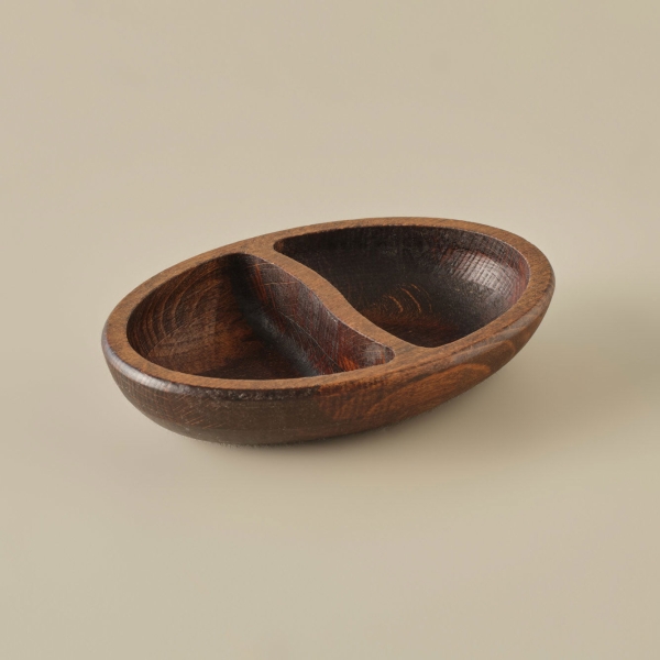 Aris Compartment Boat Wood Bowl 16 x 24 cm - Brown