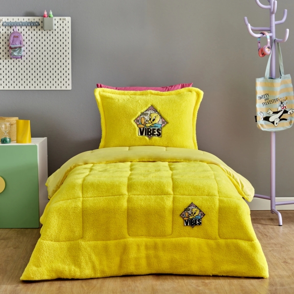 3 Pieces Looney Tunes Tweety Bird Single Comfort Set 160 x 220 cm - Yellow