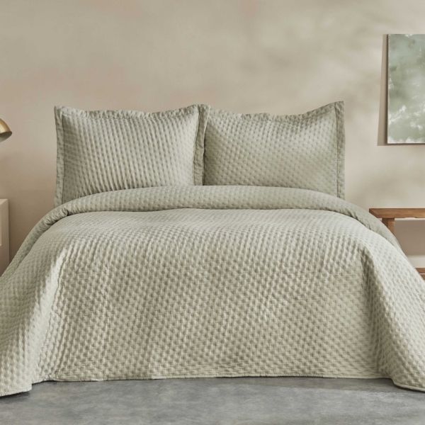 2 Pieces Breeze Soft Single Bedspread Set 160 x 240 cm - Sage Green