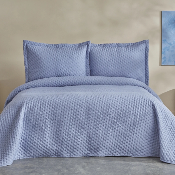 3 Pieces Breeze Soft Double Bedspread Set 230 x 240 cm - Indigo 