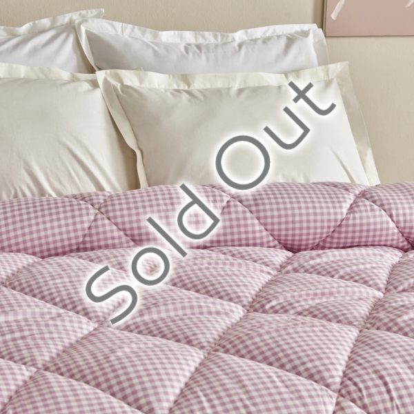 Sarah Anderson Grimes Plaid Double Quilt 195 x 215 cm - Pink / White