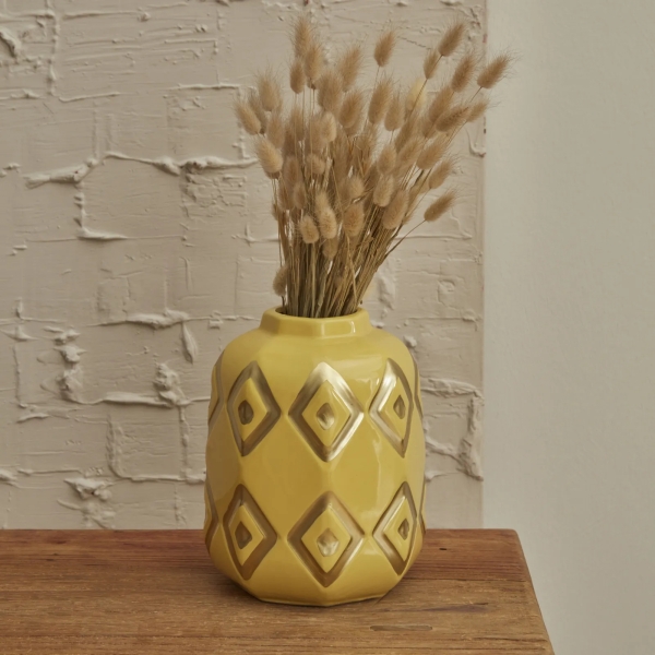 Joyful Vase 18 cm - Yellow