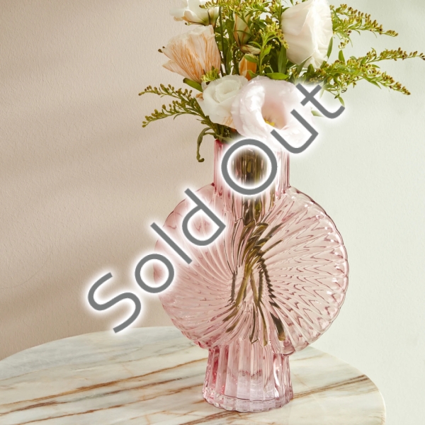 Kenny Glass Decorative Vase 25 x 6.9 x 8.5 Cm - Pink