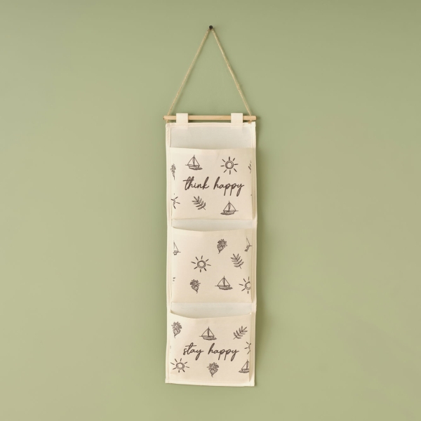 Simple Hanging Organizer 20 x 60 cm - Black / Cream